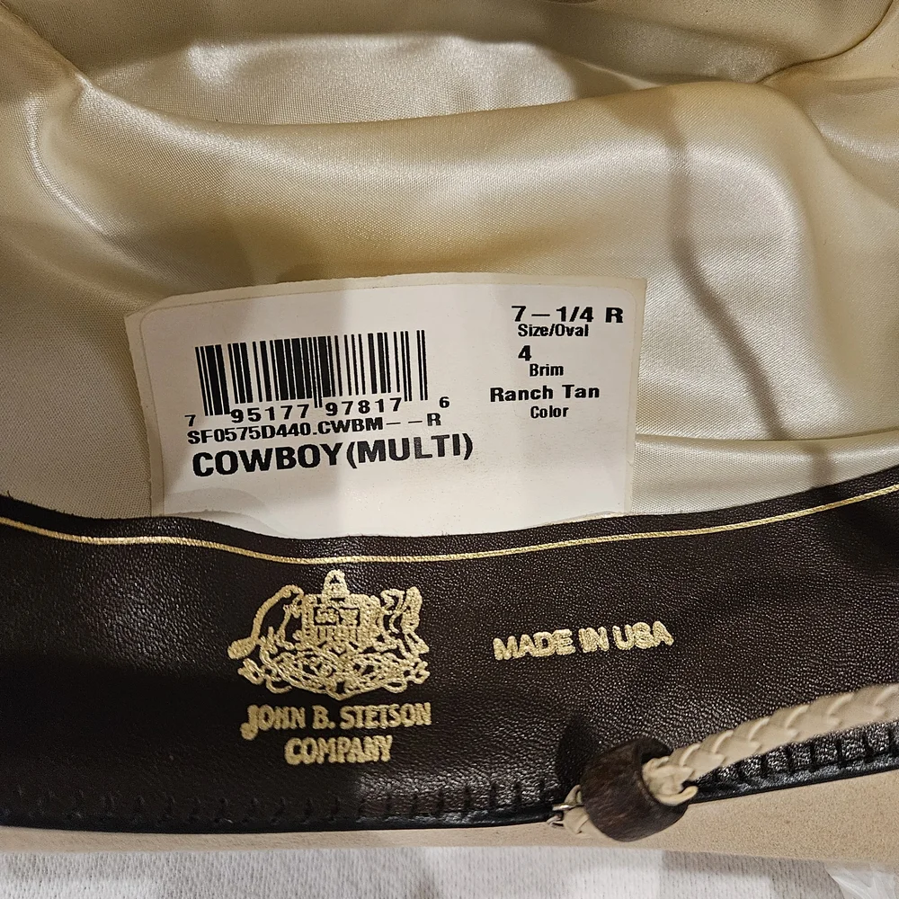 Stetson Retired Ranch Tan Western Cowboy Hat Size 7 1/4 XXXXX SF0575D440 - Picture 3 of 11